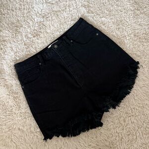 Free People CRVY Black Denim Shorts